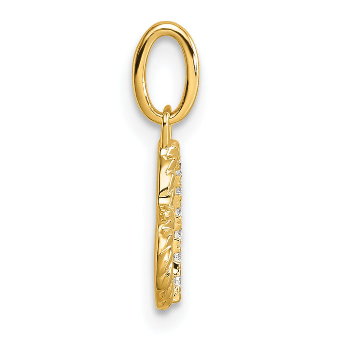 14K Polished Diamond Twisted Heart Pendant-PM10750-005-YAA