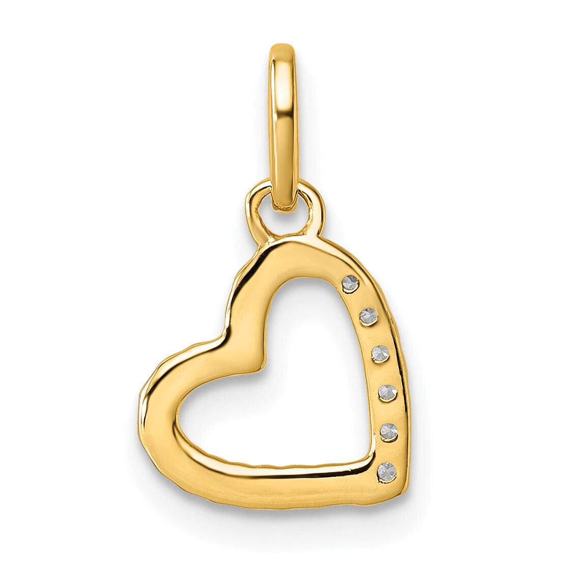 14K Polished Diamond Twisted Heart Pendant-PM10750-005-YAA