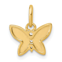 14K Polished and Hammered Diamond Butterfly Pendant-PM10752-005-YAA