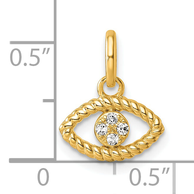 14K Polished Diamond Twisted Evil Eye Pendant-PM10754-005-YAA