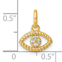 14K Polished Diamond Twisted Evil Eye Pendant-PM10754-005-YAA