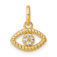 14K Polished Diamond Twisted Evil Eye Pendant-PM10754-005-YAA
