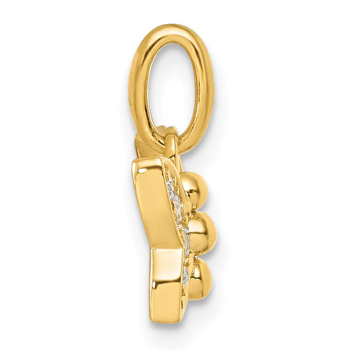 14K Polished Diamond Butterfly Pendant-PM10755-010-YAA