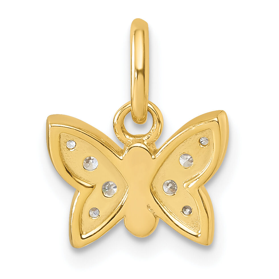 14K Polished Diamond Butterfly Pendant-PM10755-010-YAA