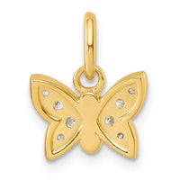 14K Polished Diamond Butterfly Pendant-PM10755-010-YAA