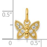 14K Polished Diamond Butterfly Pendant-PM10755-010-YAA