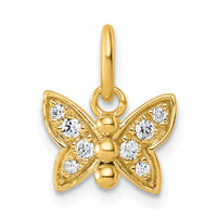 14K Polished Diamond Butterfly Pendant-PM10755-010-YAA