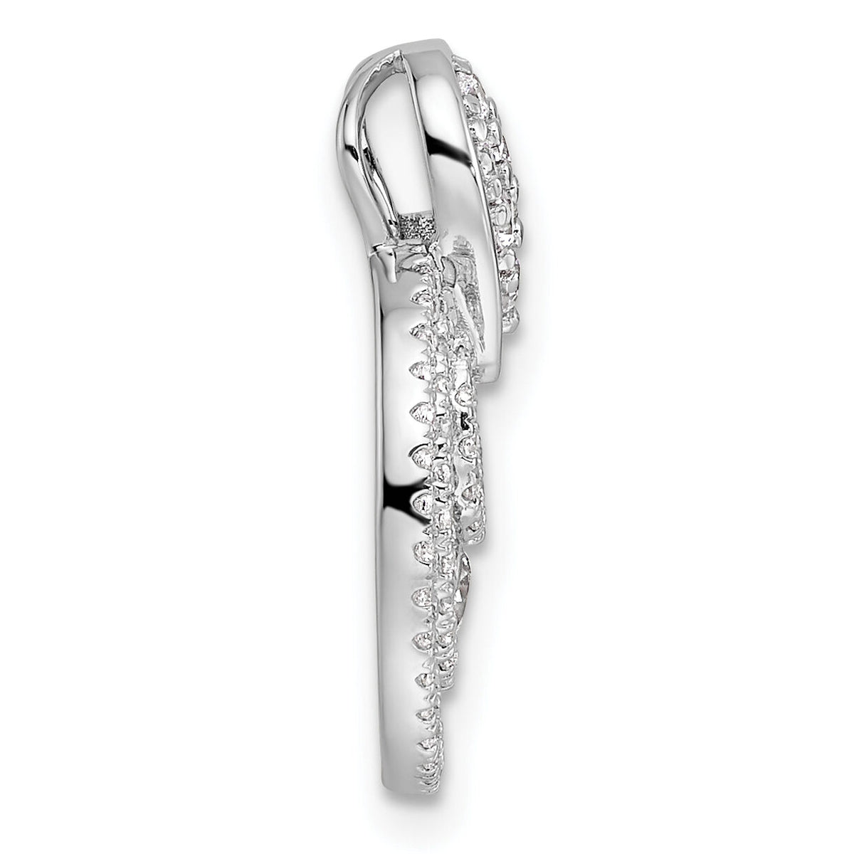 14K White Gold Polished Diamond Layered Circles Chain Slide-PM10756-065-WAA