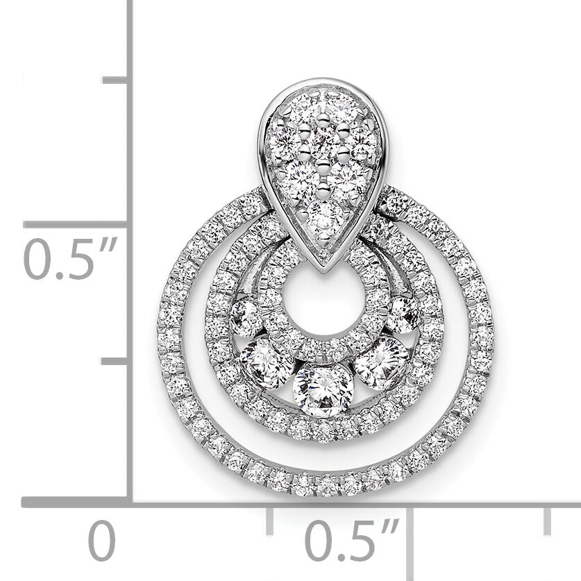 14K White Gold Polished Diamond Layered Circles Chain Slide-PM10756-065-WAA