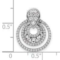 14K White Gold Polished Diamond Layered Circles Chain Slide-PM10756-065-WAA