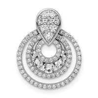 14K White Gold Polished Diamond Layered Circles Chain Slide-PM10756-065-WAA