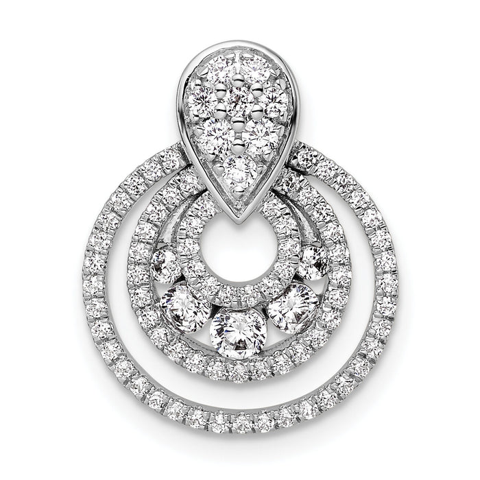 14K White Gold Polished Diamond Layered Circles Chain Slide-PM10756-065-WAA