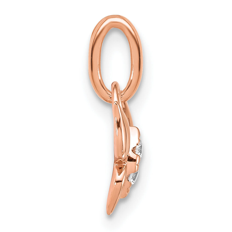 14K Rose Gold Polished Diamond Butterfly Charm-PM10757-005-RAA