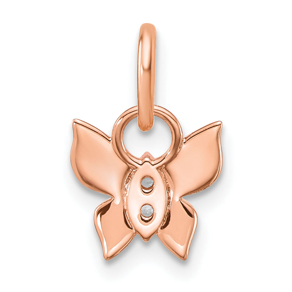 14K Rose Gold Polished Diamond Butterfly Charm-PM10757-005-RAA