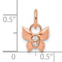 14K Rose Gold Polished Diamond Butterfly Charm-PM10757-005-RAA