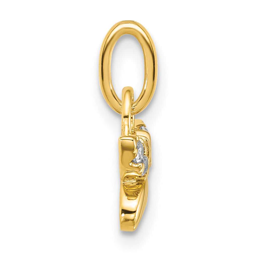 14K Polished Diamond Butterfly Charm-PM10758-010-YAA
