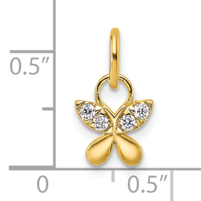 14K Polished Diamond Butterfly Charm-PM10758-010-YAA