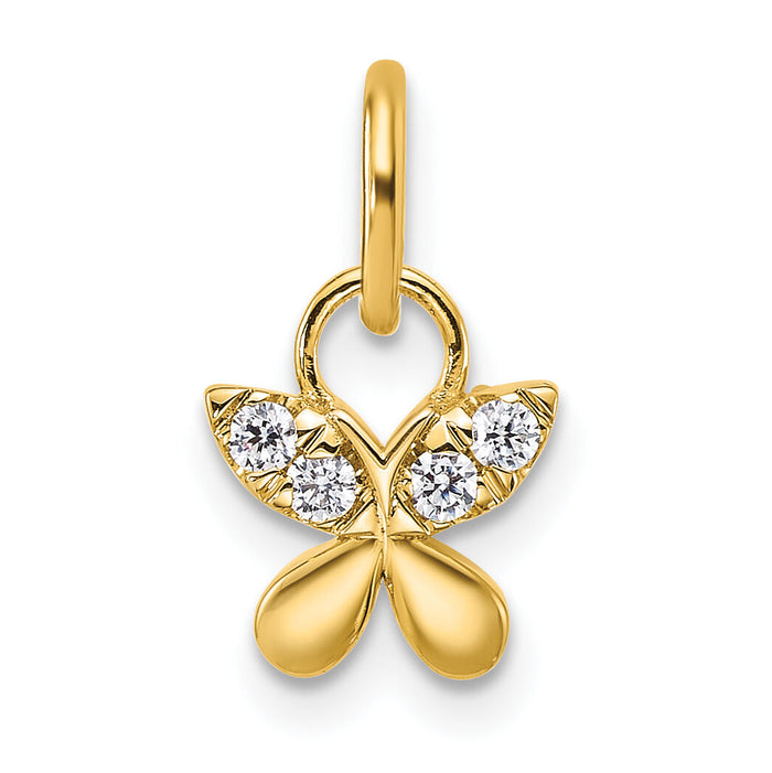 14K Polished Diamond Butterfly Charm-PM10758-010-YAA