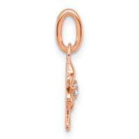 14K Rose Gold Polished Diamond Four Leaf Clover Charm-PM10760-003-RAA