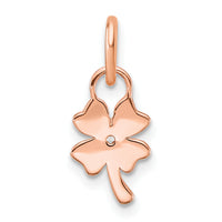14K Rose Gold Polished Diamond Four Leaf Clover Charm-PM10760-003-RAA