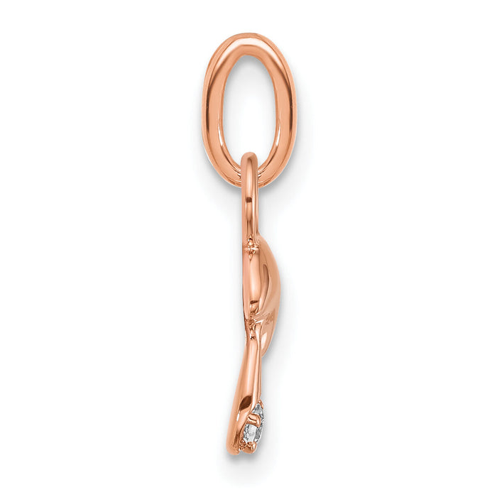 14K Rose Gold Polished Diamond Mushroom Charm-PM10761-003-RAA