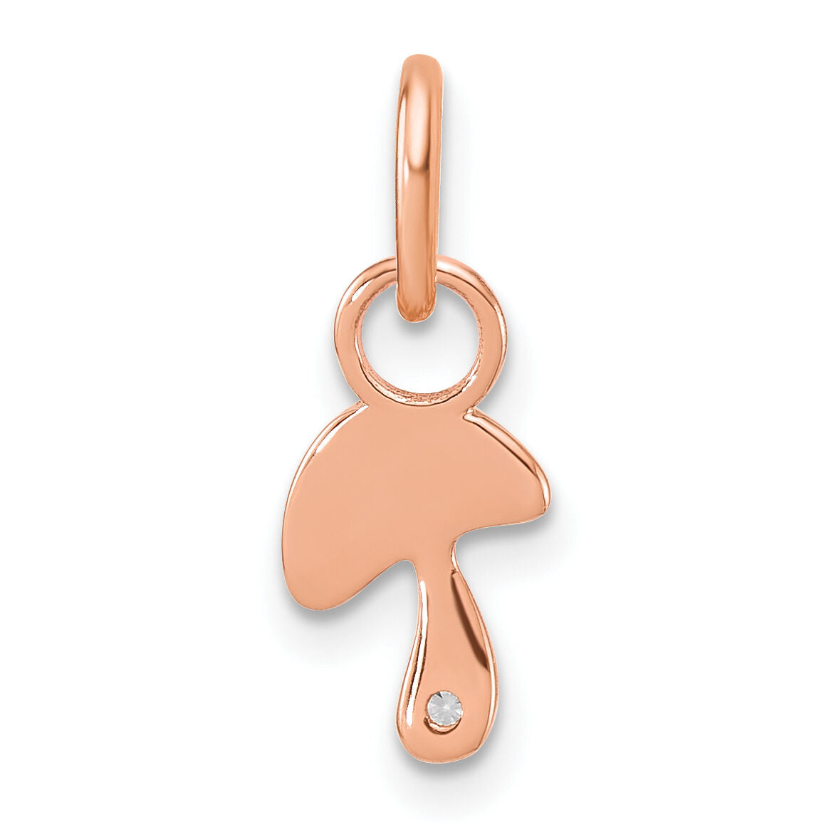 14K Rose Gold Polished Diamond Mushroom Charm-PM10761-003-RAA