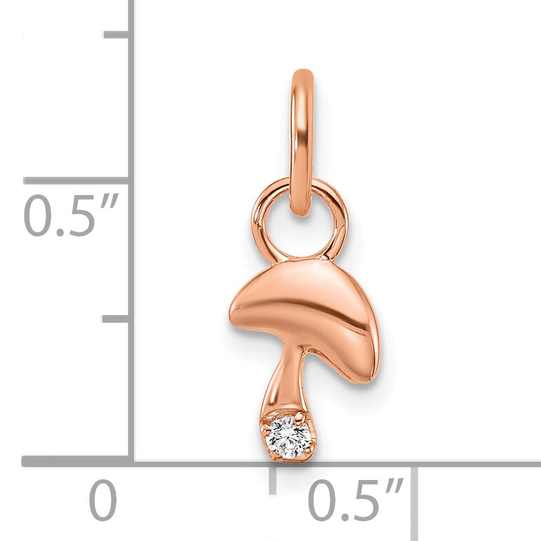 14K Rose Gold Polished Diamond Mushroom Charm-PM10761-003-RAA
