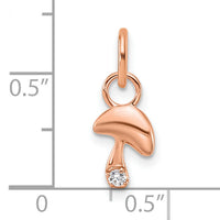 14K Rose Gold Polished Diamond Mushroom Charm-PM10761-003-RAA