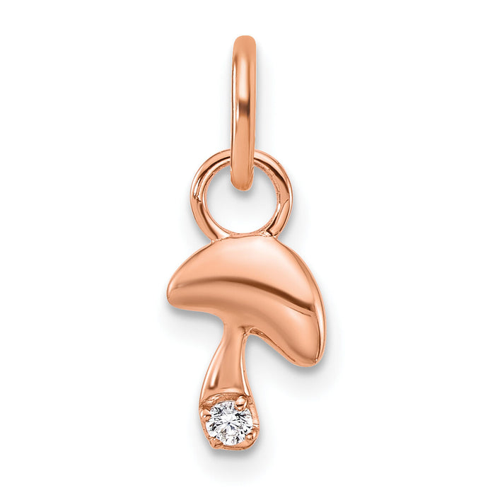 14K Rose Gold Polished Diamond Mushroom Charm-PM10761-003-RAA