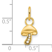 14K Polished Diamond Mushroom Charm-PM10762-002-YAA