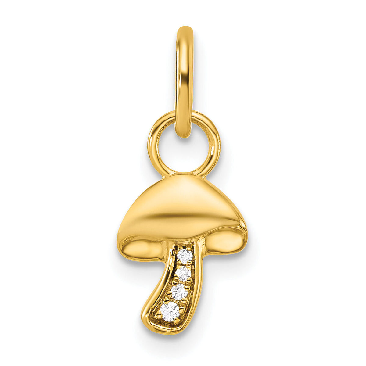 14K Polished Diamond Mushroom Charm-PM10762-002-YAA