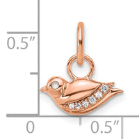 14K Rose Gold Polished Diamond Bird Charm-PM10763-005-RAA
