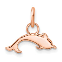 14K Rose Gold Polished Diamond Dolphin Charm-PM10764-005-RAA