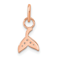 14K Rose Gold Polished Diamond Whale Tail Charm-PM10765-005-RAA