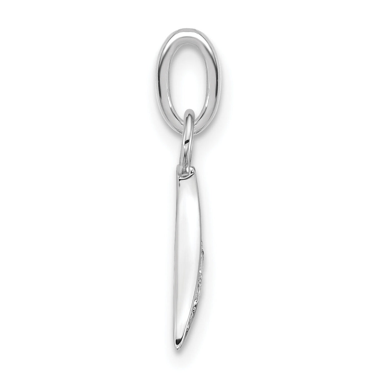 14K White Gold Polished Diamond Whale Tail Charm-PM10766-010-WAA