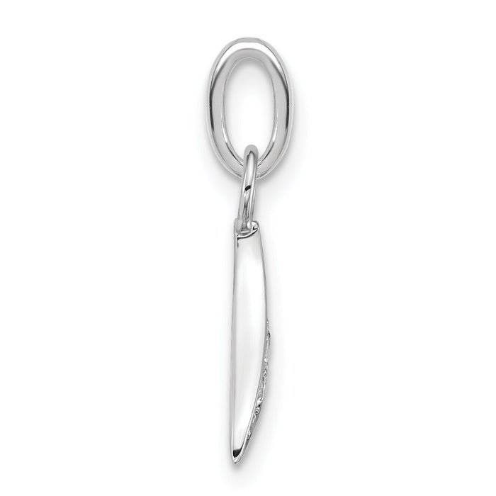 14K White Gold Polished Diamond Whale Tail Charm-PM10766-010-WAA