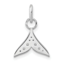 14K White Gold Polished Diamond Whale Tail Charm-PM10766-010-WAA