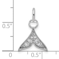 14K White Gold Polished Diamond Whale Tail Charm-PM10766-010-WAA