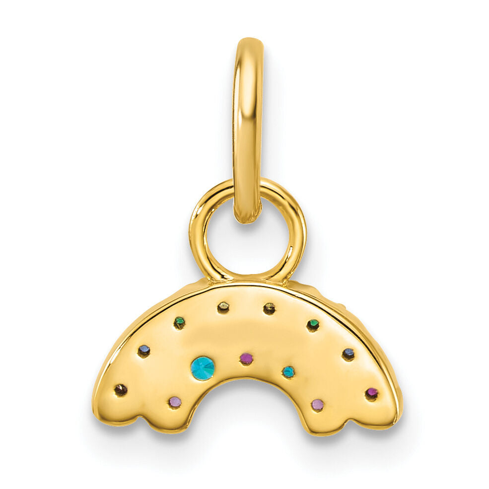 14K Polished Multi-color CZ Double Rainbow Charm-PM10768-YCZ