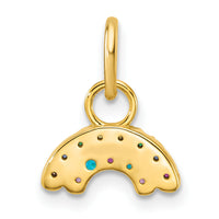 14K Polished Multi-color CZ Double Rainbow Charm-PM10768-YCZ