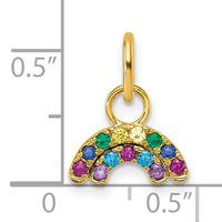 14K Polished Multi-color CZ Double Rainbow Charm-PM10768-YCZ