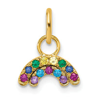 14K Polished Multi-color CZ Double Rainbow Charm-PM10768-YCZ
