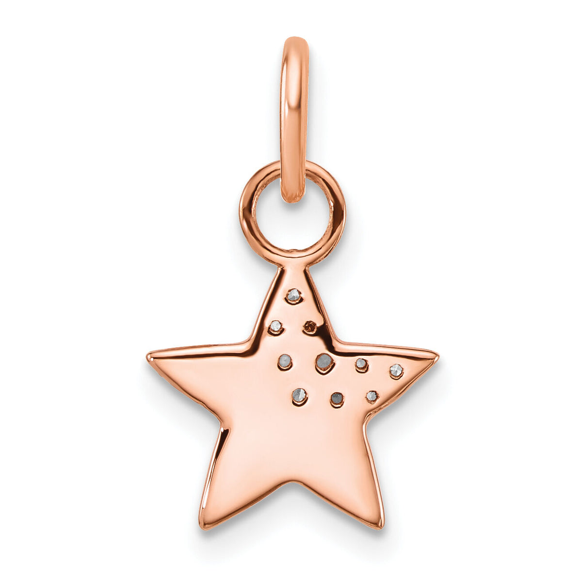 14K Rose Gold Polished Diamond Star Charm-PM10769-010-RAA