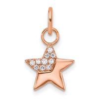 14K Rose Gold Polished Diamond Star Charm-PM10769-010-RAA