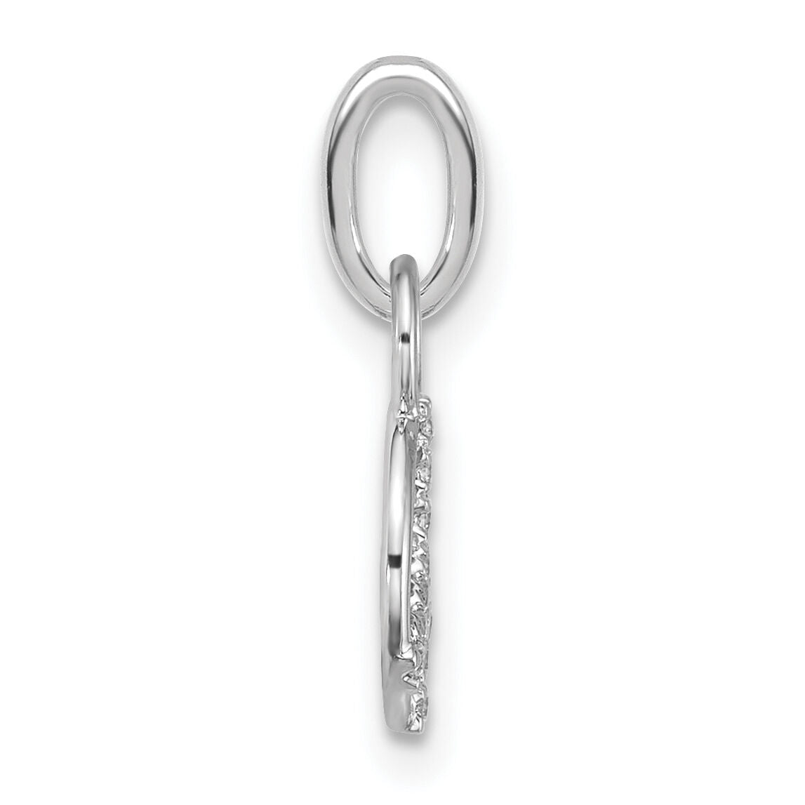 14K White Gold Polished Diamond Peace Sign Charm-PM10771-007-WAA