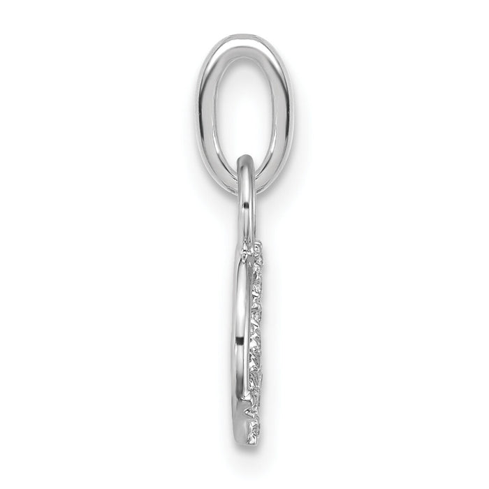 14K White Gold Polished Diamond Peace Sign Charm-PM10771-007-WAA