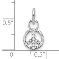 14K White Gold Polished Diamond Peace Sign Charm-PM10771-007-WAA