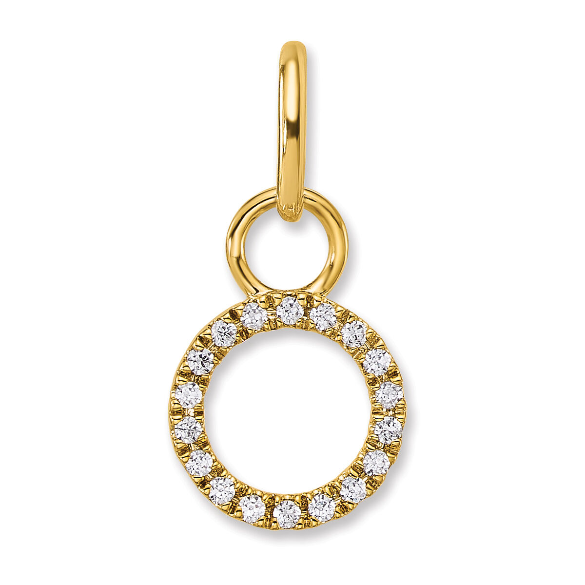 14K Polished Diamond Open Circle Charm-PM10772-010-YAA