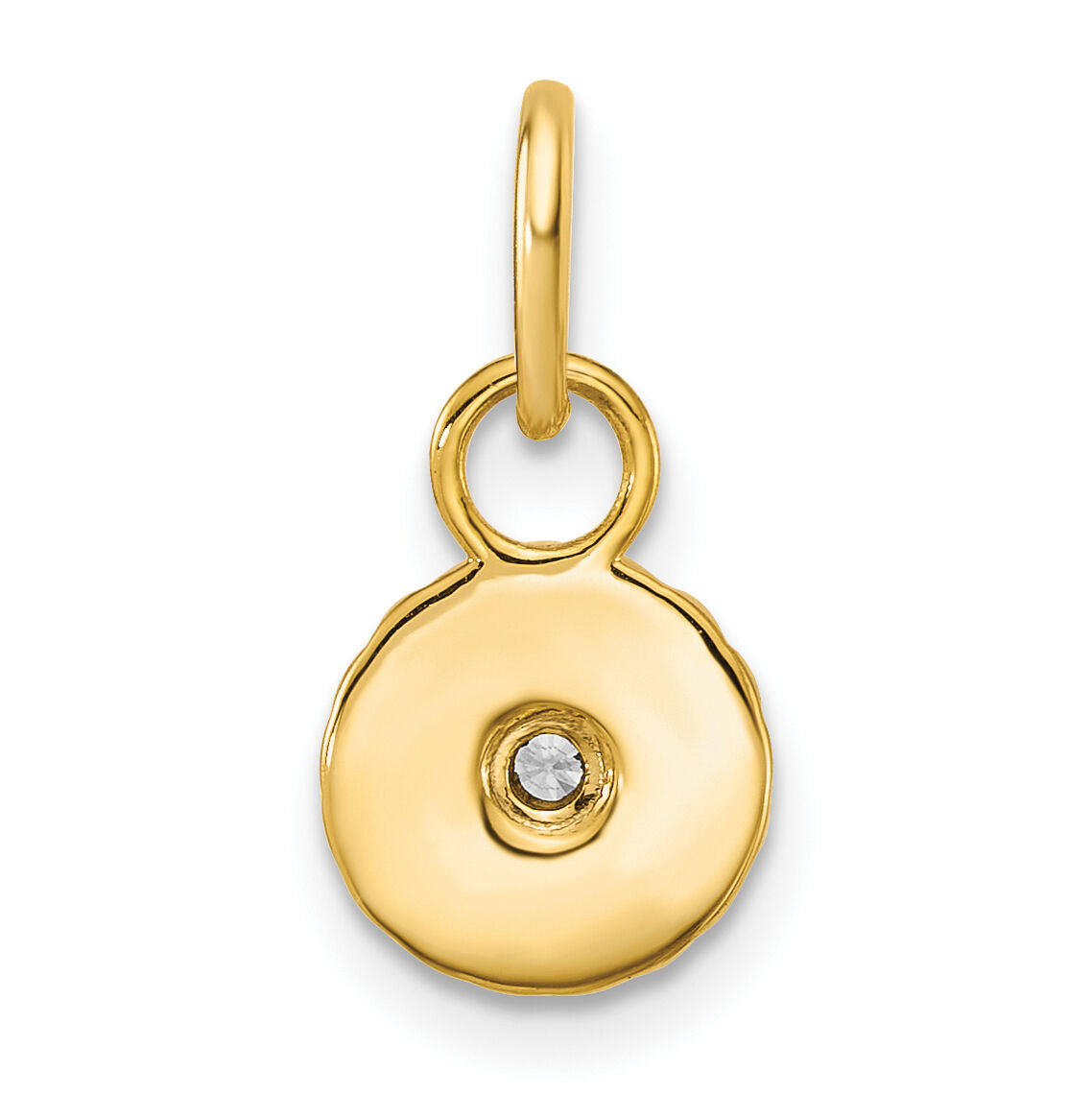 14K Polished and Grooved Diamond Circle Charm-PM10774-005-YAA