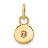 14K Polished and Grooved Diamond Circle Charm-PM10774-005-YAA